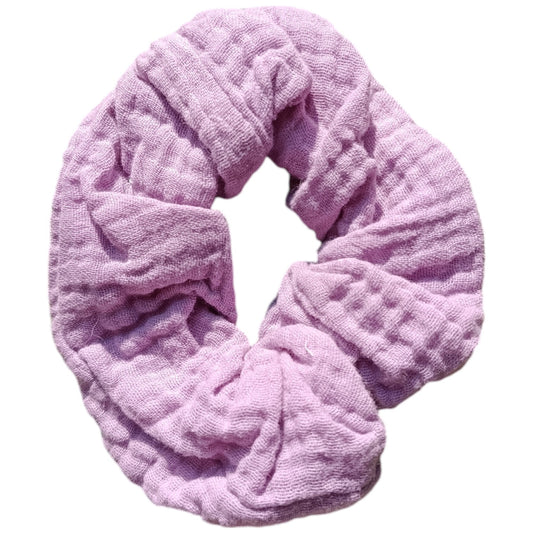 Chouchou gaze de coton violet clair