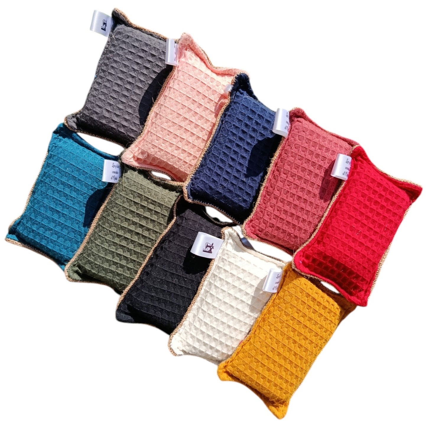 Eponge lavable réutilisable turquoise Les p'tites cousettes d'Ophélie