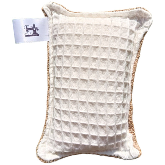 Eponge lavable et réutilisable blanche Les p'tites cousettes d'Ophélie