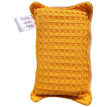 Eponge lavable réutilisable Jaune moutarde Les p'tites cousettes d'Ophélie