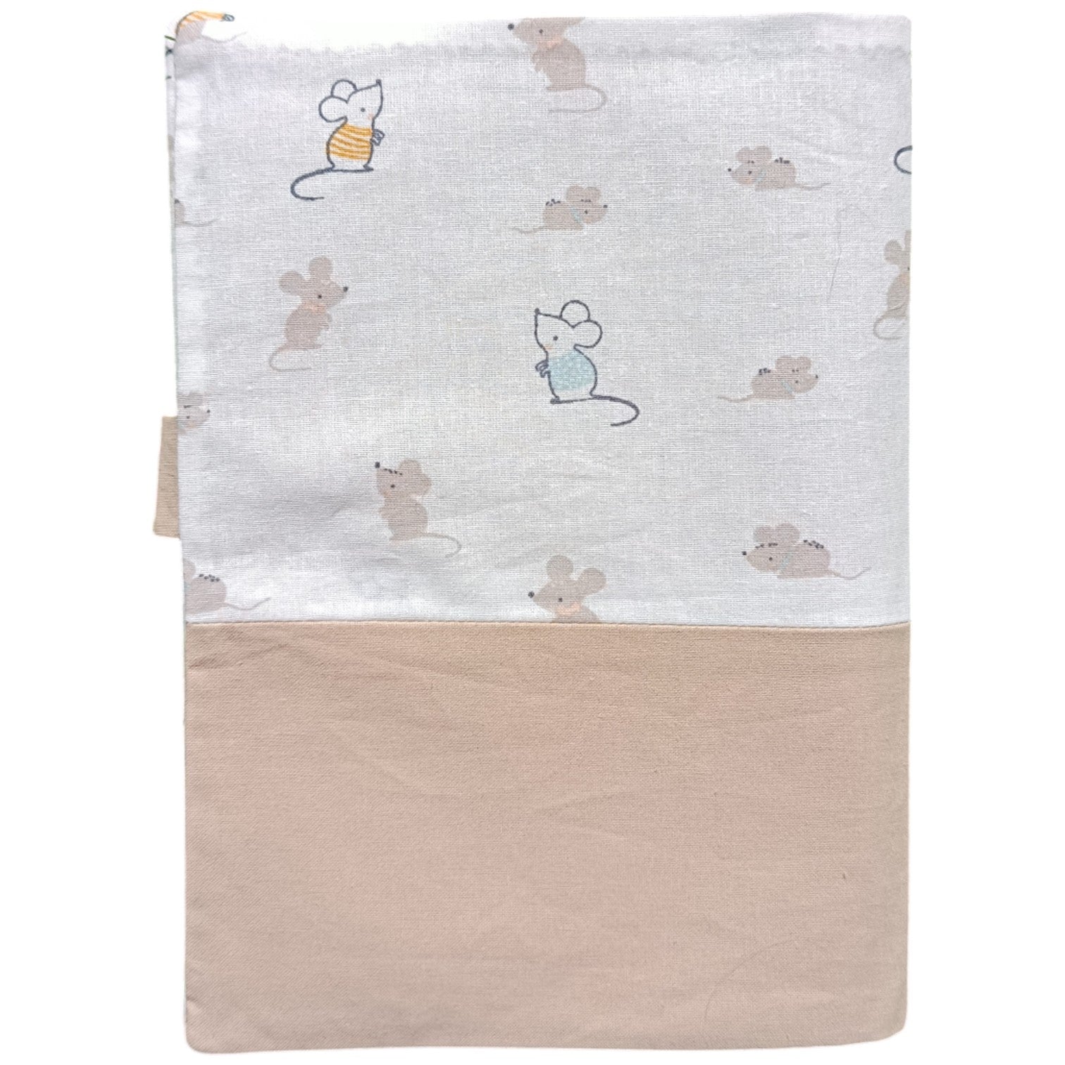 Protège carnet de santé personnalisable souris beige Les p'tites cousettes d'Ophélie