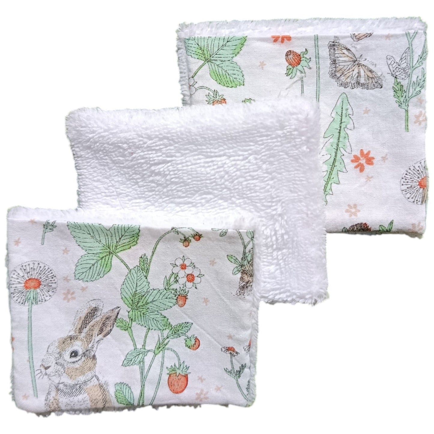 Débarbouillette enfant renard blanc Les p'tites cousettes d'Ophélie