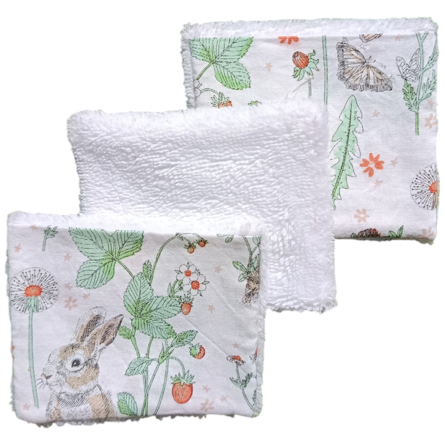 Débarbouillette enfant renard blanc Les p'tites cousettes d'Ophélie