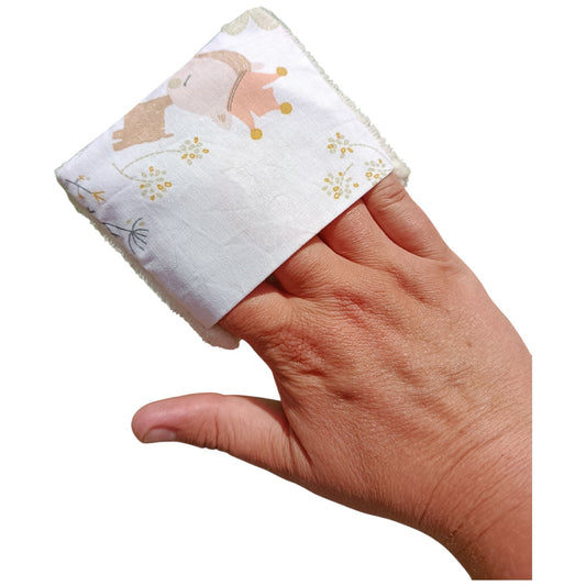 Débarbouillette enfant faon couronne beige Les p'tites cousettes d'Ophélie