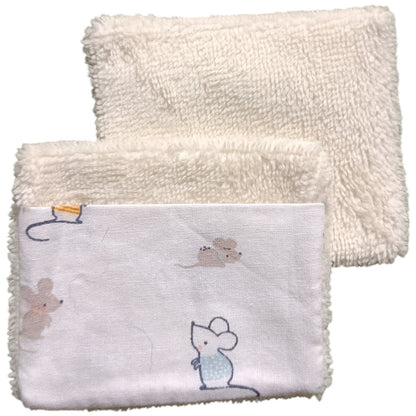 Débarbouillette enfant souris beige Les p'tites cousettes d'Ophélie