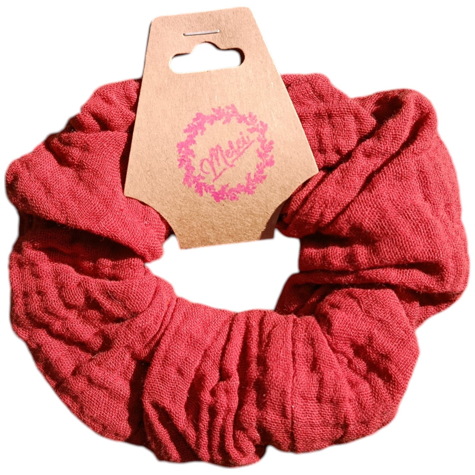 Chouchou gaze de coton marron foncé Les p'tites cousettes d'Ophélie