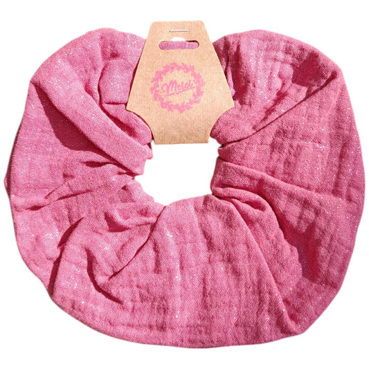 Chouchou gaze de coton rose brillant