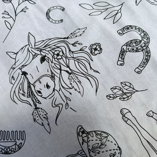 Set à colorier chevaux
Fournis avec ses crayons
Lavable et réutilisable