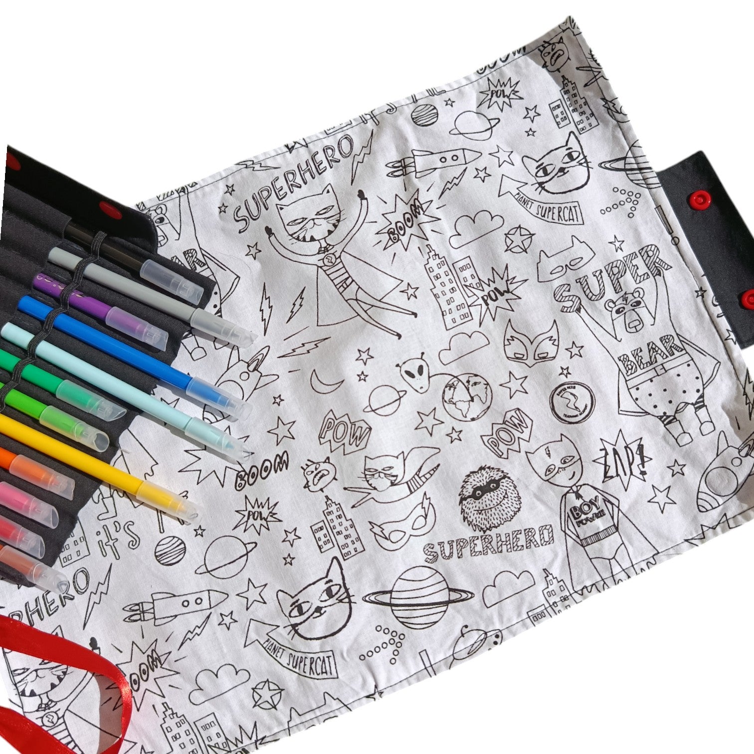 Set à colorier super-héros
Fournis avec ses crayons
Lavable et réutilisable