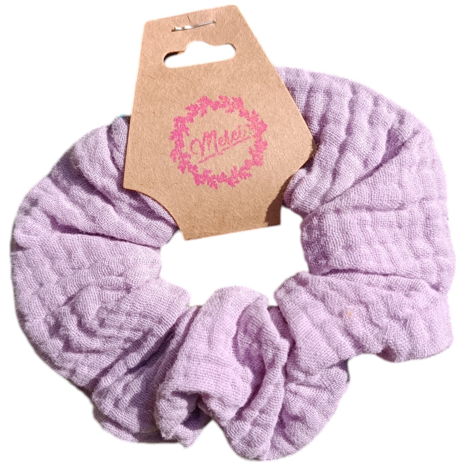 Chouchou gaze de coton violet clair Les p'tites cousettes d'Ophélie