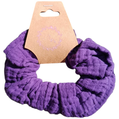 Chouchou gaze de coton violet foncé Les p'tites cousettes d'Ophélie
